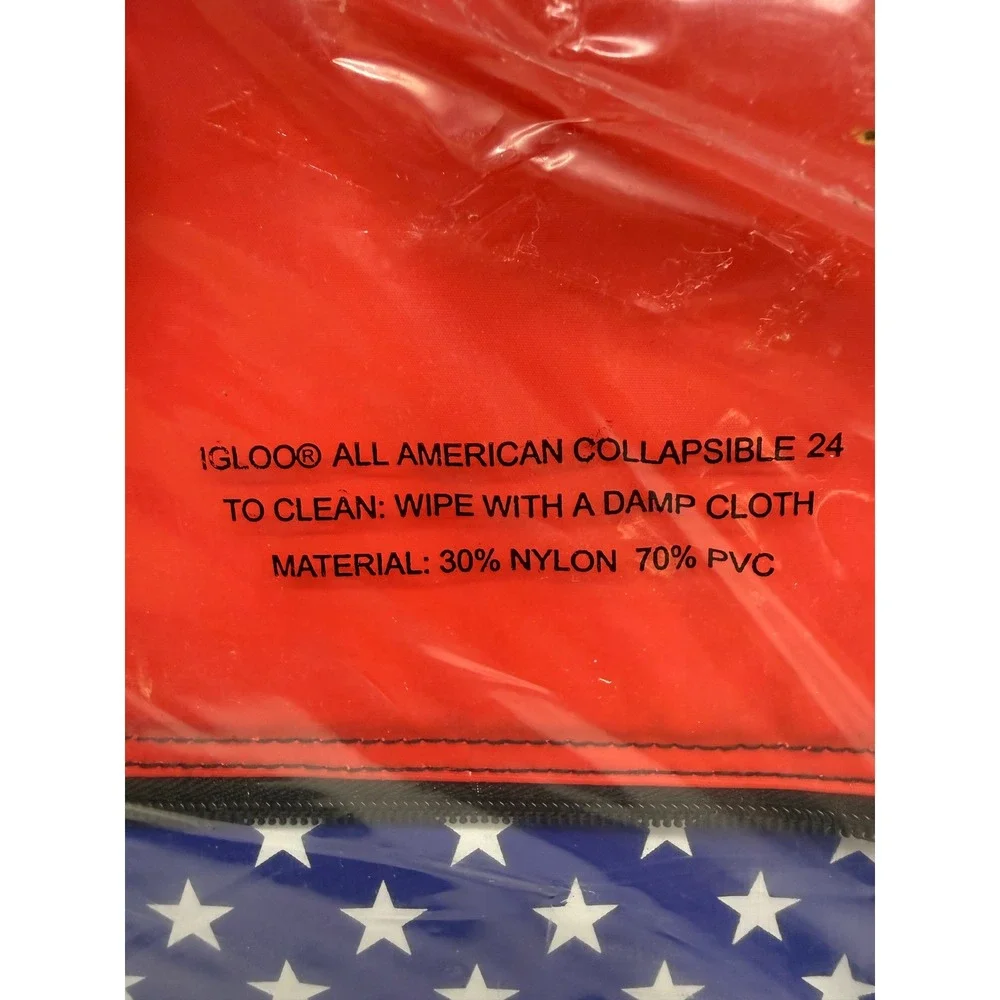 Igloo Patriotic USA hard Collapsible 24 Can CoolerBag Red WhiteBlue Vintage 2002